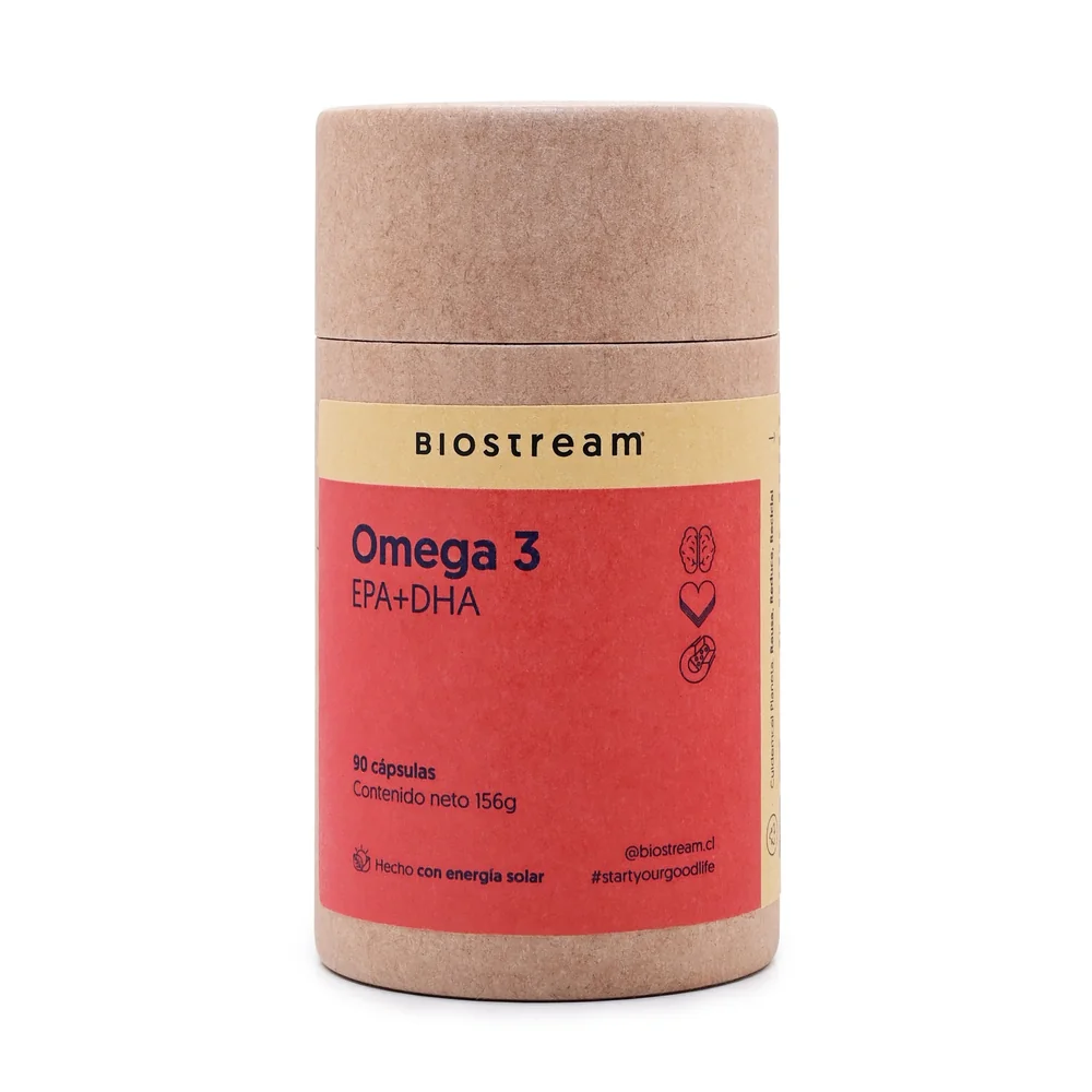 Envase original Biostream de omega 3 con EPA y DHA, 90 cápsulas blandas
